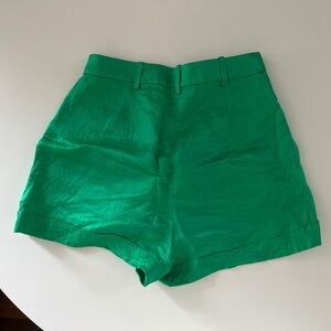 J crew green silk shorts